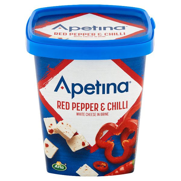 Arla Apetina Ser biały sałatkowy w kostkach z czerwoną papryką i chili 430 g