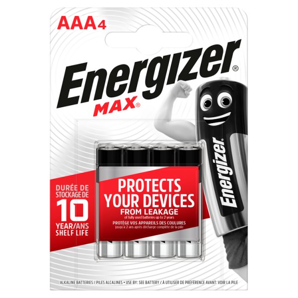 Energizer Max AAA-LR03 1,5 V Baterie alkaliczne 4 sztuki