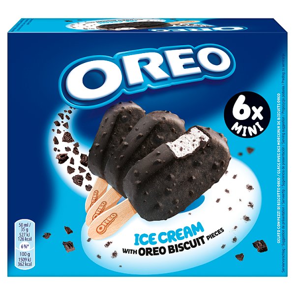 Oreo Lody o smaku waniliowym z ciastkami kakaowymi 300 ml (6 sztuk)