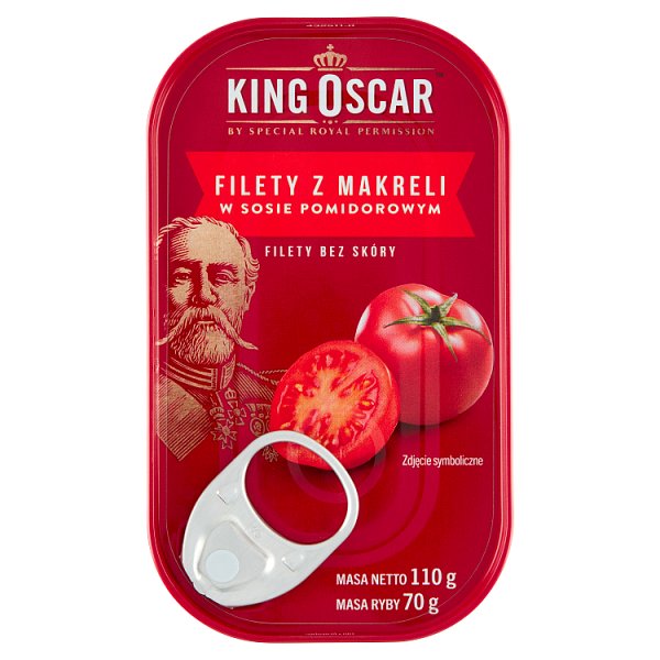 King Oscar Filety z makreli w sosie pomidorowym 110 g