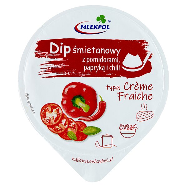Mlekpol Dip śmietanowy z pomidorami papryką i chili typu Crème Fraiche 180 g