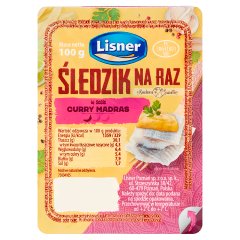 Lisner Śledzik na raz w sosie curry madras 100 g