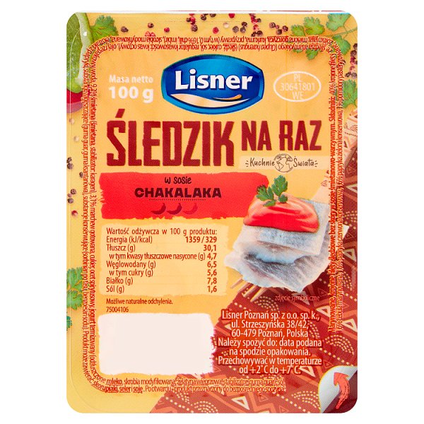 Lisner Śledzik na raz w sosie chakalaka 100 g