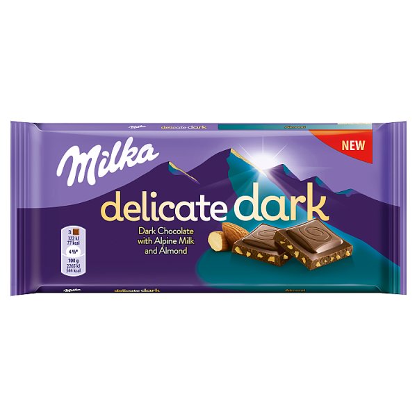 Milka Delicate Dark Czekolada z mleka alpejskiego Almond 85 g