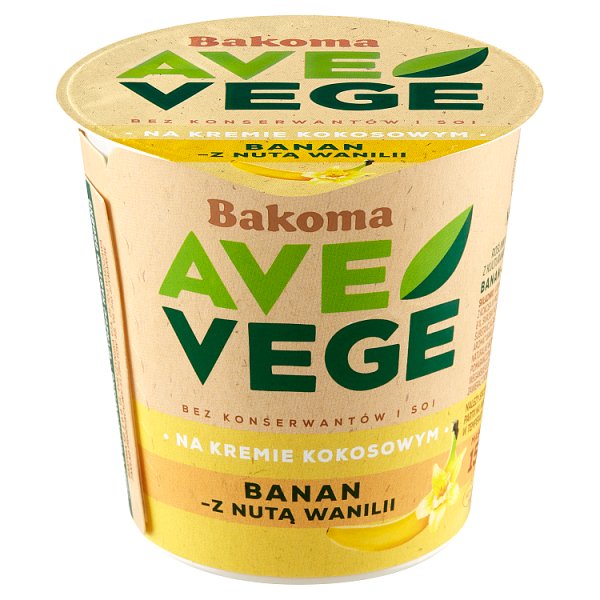 Bakoma Ave Vege Roślinny produkt kokosowy banan-z nutą wanilii 150 g