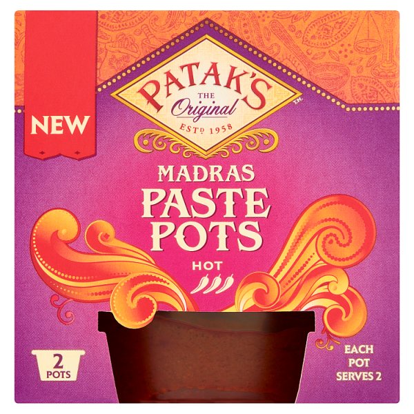 Patak&#039;s Madras Pikantna pasta przyprawowa do dania indyjskiego 2 x 70 g