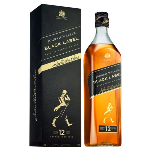 Johnnie Walker Black Label Blended Scotch Whisky 1000 ml