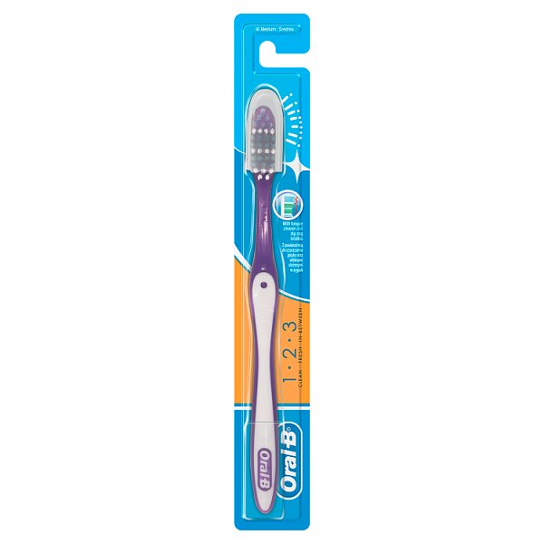 Oral-B 123 Shiny Clean Manualna szczoteczka do zębów, średnia