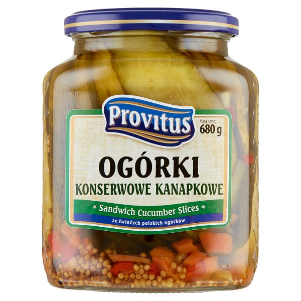 Provitus Ogórki konserwowe kanapkowe 680 g