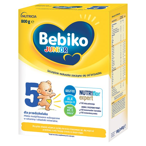 Bebiko Junior 5 Mleko modyfikowane dla dzieci powyżej 2,5. roku życia 800 g (2 x 400 g)