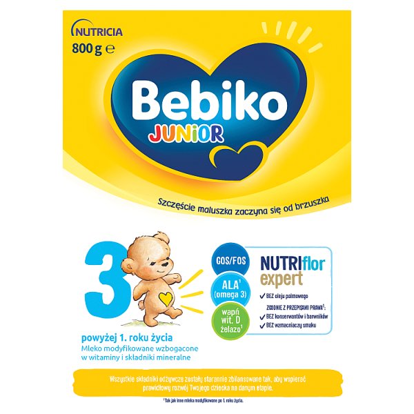 Bebiko Junior 3 Mleko modyfikowane dla dzieci powyżej 1. roku życia 800 g (2 x 400 g)