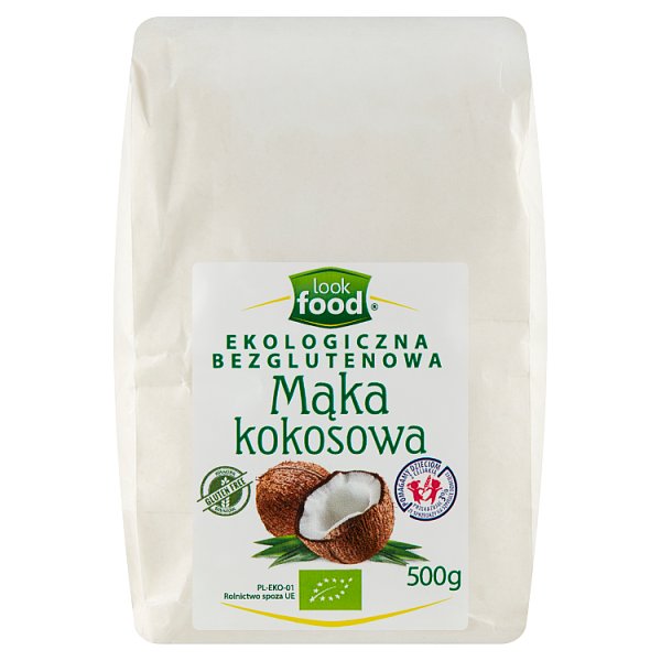 Look Food Ekologiczna bezglutenowa mąka kokosowa 500 g