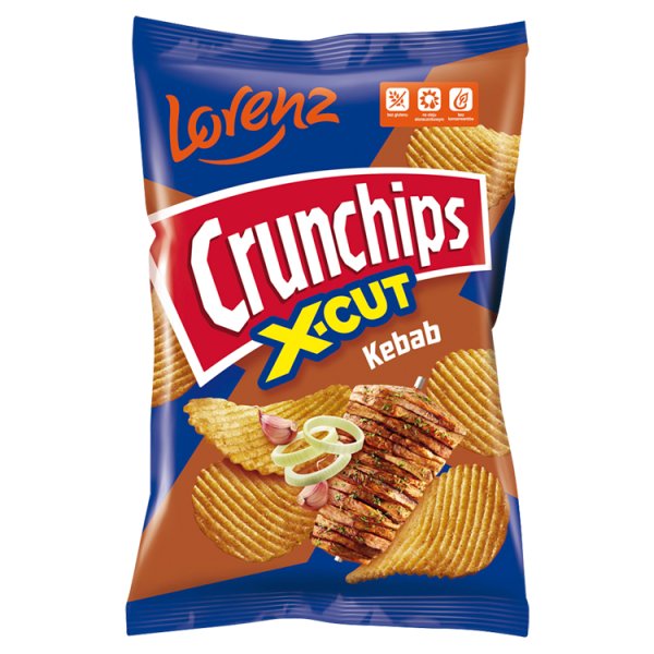 Crunchips X-Cut Chipsy ziemniaczane o smaku kebab 140 g