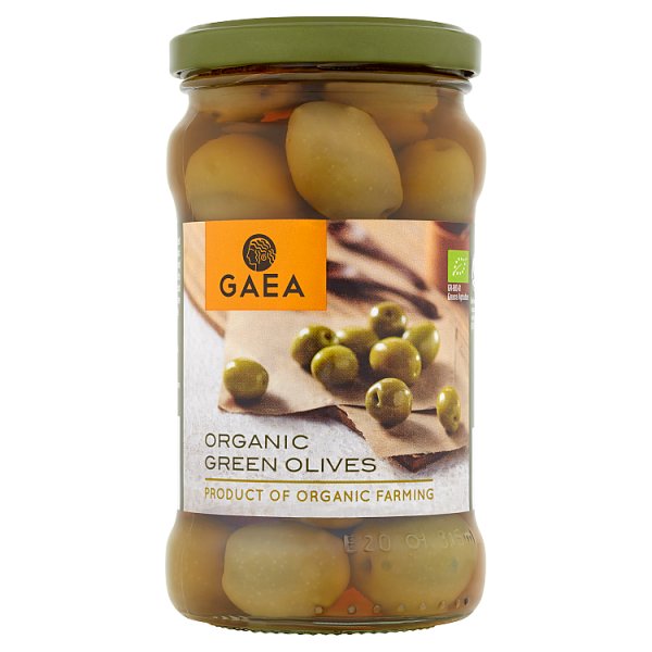 Gaea Organiczne zielone oliwki z pestkami 300 g