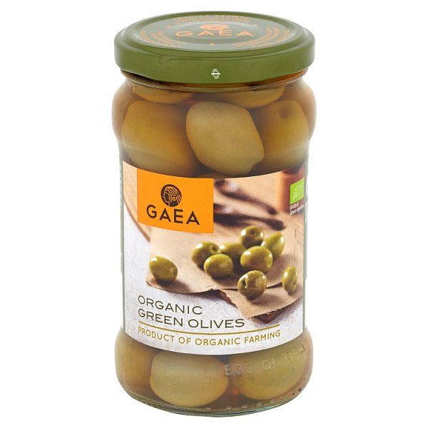 Gaea Organiczne zielone oliwki z pestkami 300 g