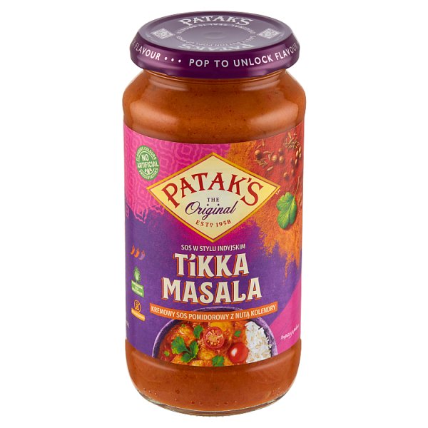 Patak&#039;s Tikka Masala Kremowy sos pomidorowy z nutą kolendry 450 g