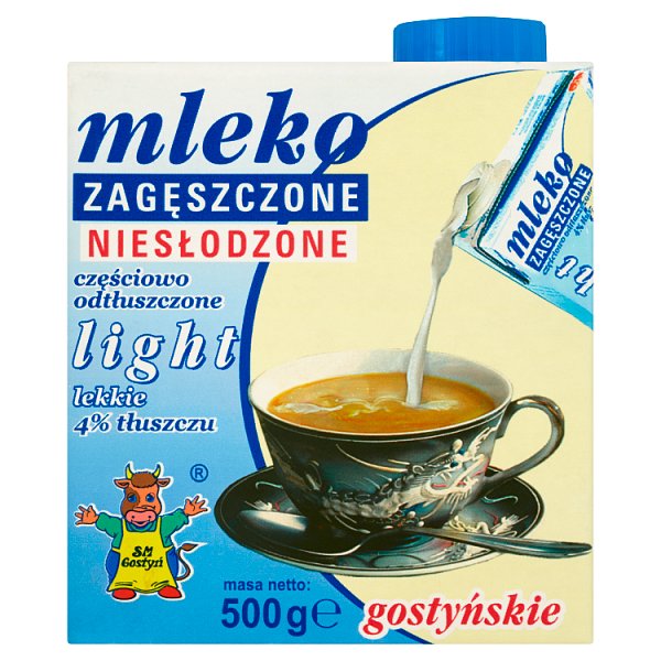 SM Gostyń Mleko gostyńskie zagęszczone niesłodzone light 4 % tłuszczu 500 g