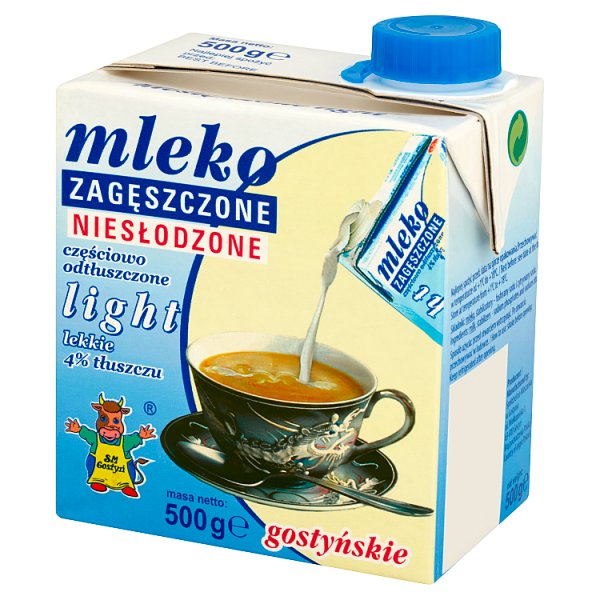 SM Gostyń Mleko gostyńskie zagęszczone niesłodzone light 4 % tłuszczu 500 g