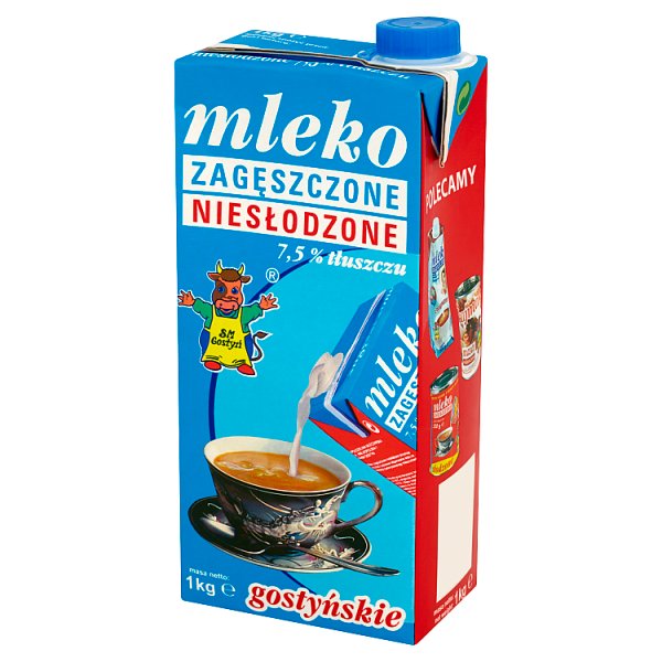 SM Gostyń Mleko gostyńskie zagęszczone niesłodzone 7,5% 1 kg