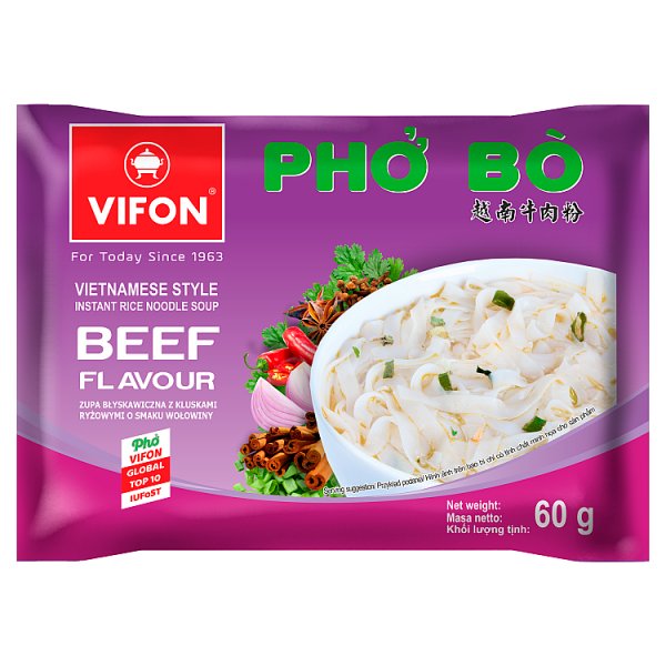 Vifon Wietnamska zupa Pho Bo o smaku wołowiny 60 g