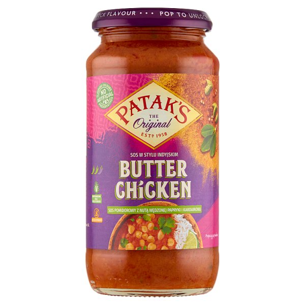 Patak&#039;s Butter Chicken Sos pomidorowy z nutą wędzonej papryki i kardamonu 450 g