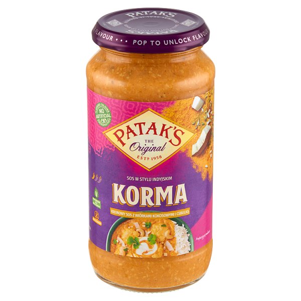 Patak&#039;s Korma Kremowy sos z wiórkami kokosowymi i cebulą 450 g