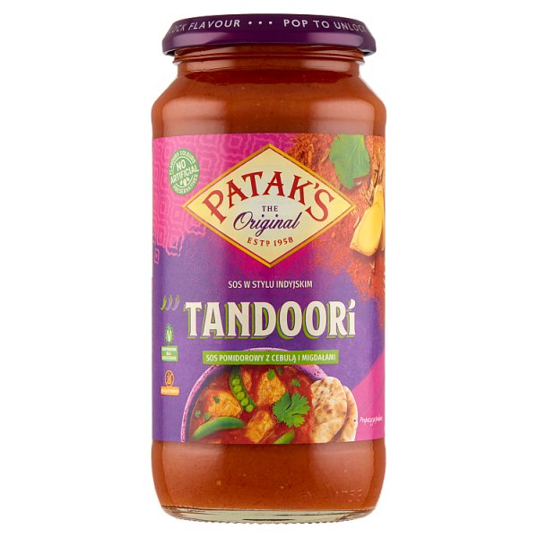 Patak&#039;s Tandoori Sos pomidorowy z cebulą i migdałami 450 g