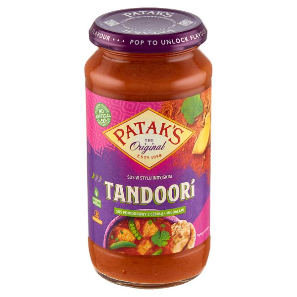 Patak&#039;s Tandoori Sos pomidorowy z cebulą i migdałami 450 g