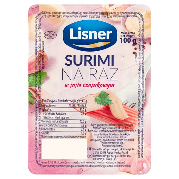 Lisner Surimi na raz w sosie czosnkowym 100 g