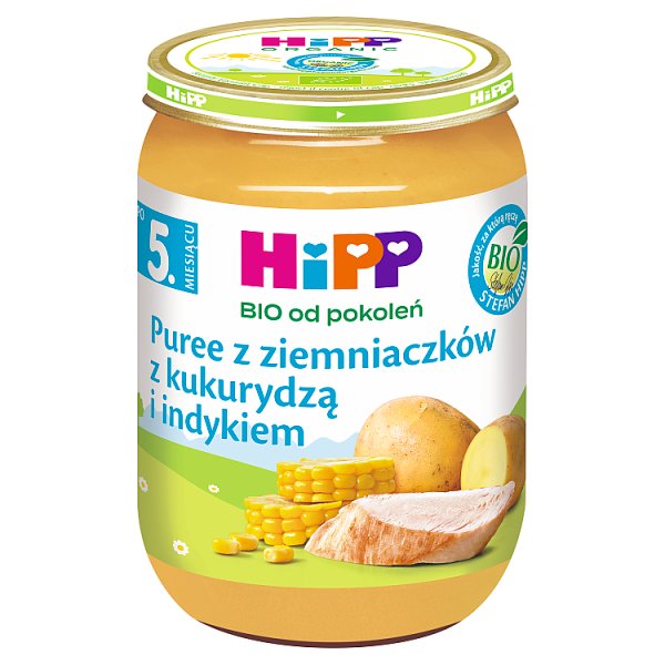 HiPP BIO Puree z ziemniaczków z kukurydzą i indykiem po 5. miesiącu 190 g
