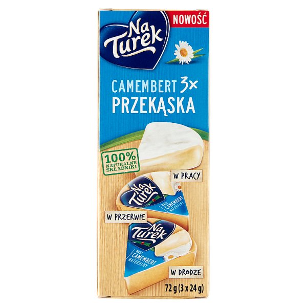 NaTurek Ser pleśniowy camembert naturalny 72 g (3 x 24 g)