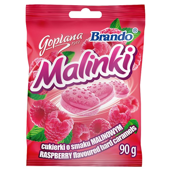 Goplana Brando Malinki Cukierki o smaku malinowym 90 g