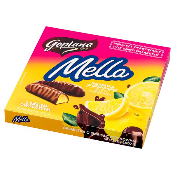 Goplana Mella Galaretka w czekoladzie o smaku cytrynowym 190 g