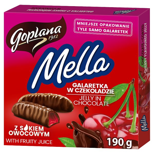 Goplana Mella Galaretka w czekoladzie o smaku wiśniowym 190 g