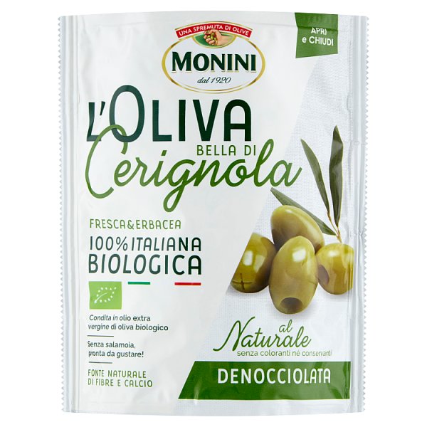 Monini L&#039;Oliva Bella di Cerignola Naturalne oliwki zielone drylowane 150 g