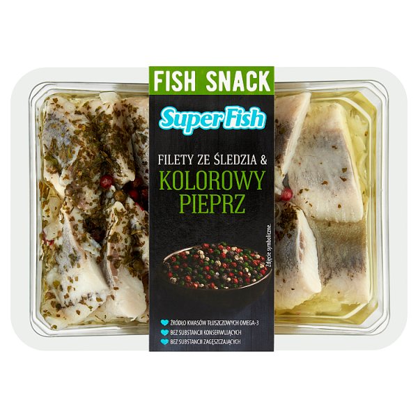 SuperFish Filety ze śledzia &amp; kolorowy pieprz 200 g