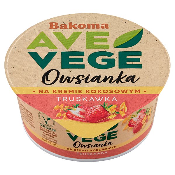 Bakoma Ave Vege Owsianka na kremie kokosowym truskawka 150 g