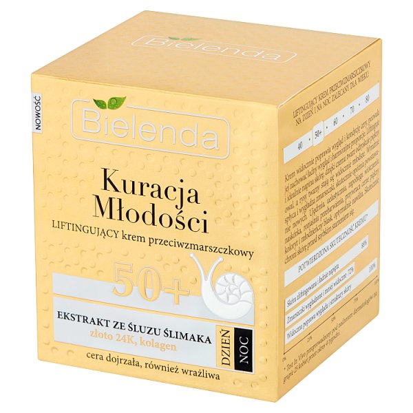 Bielenda Kuracja Młodości 50+ Liftingujący krem przeciwzmarszczkowy na dzień noc 50 ml