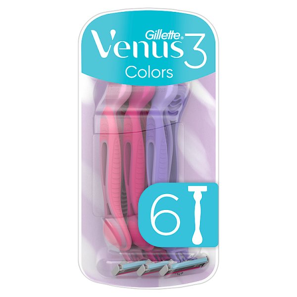 Gillette Venus 3 Colors Maszynki jednorazowe, liczba sztuk w opakowaniu: 6