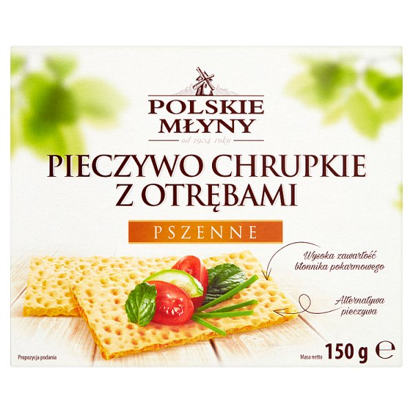 Polskie Młyny Pieczywo chrupkie z otrębami pszenne 150 g