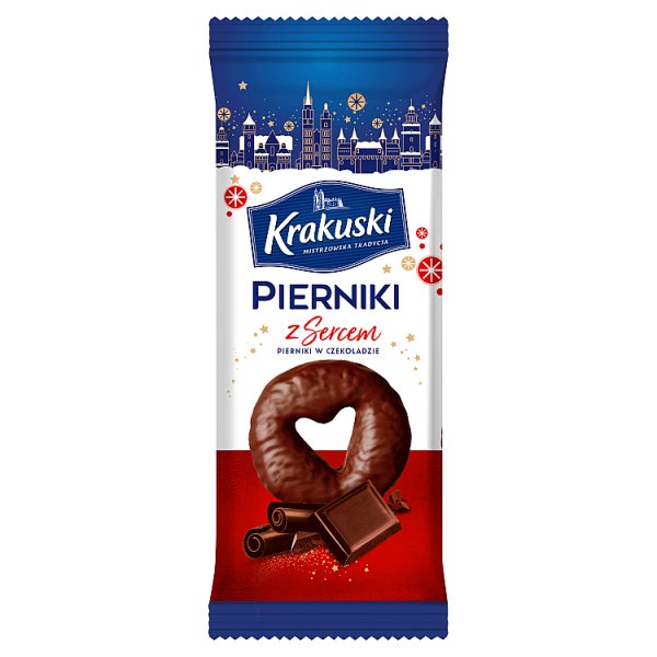 Krakuski Pierniki z sercem w czekoladzie 300 g