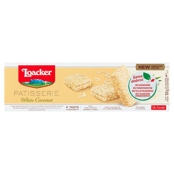 Loacker Patisserie White Coconut Ciastka waflowe 100 g