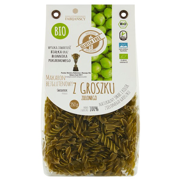Makaron bezglutenowy z groszku zielonego świderek 250 g