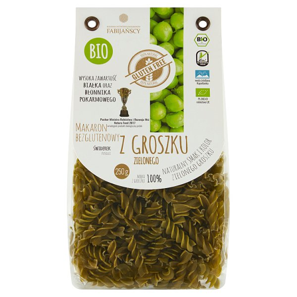 Makaron bezglutenowy z groszku zielonego świderek 250 g