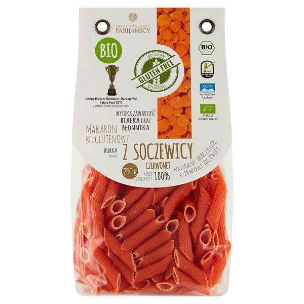 Makaron bezglutenowy z soczewicy czerwonej rurka 250 g