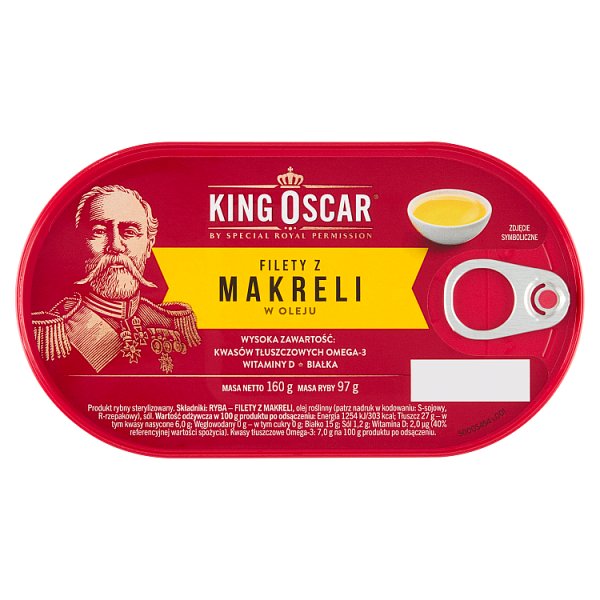 King Oscar Filety z makreli w oleju 160 g
