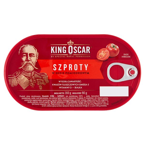 King Oscar Szproty w sosie pomidorowym 160 g