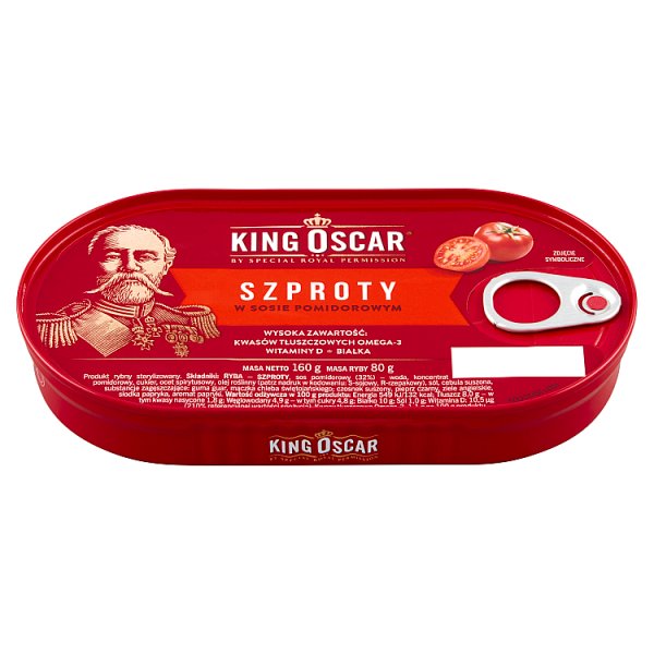 King Oscar Szproty w sosie pomidorowym 160 g