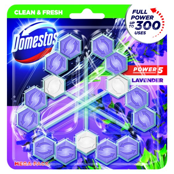 Domestos Power 5 Lavender Kostka toaletowa 3 x 55 g