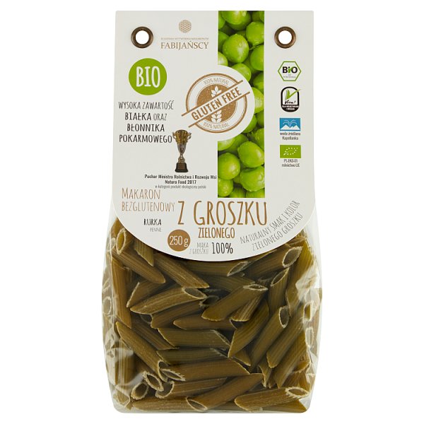 Makaron bezglutenowy z groszku zielonego rurka 250 g